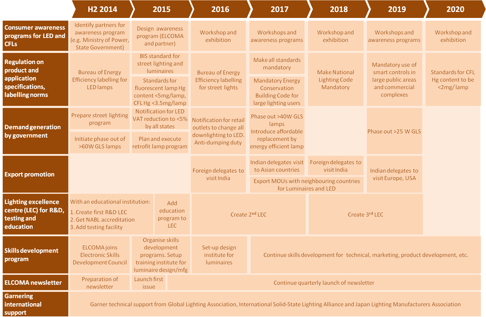 Diagram showing Vision 2020 Program key initiatives